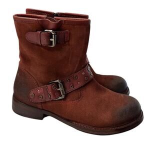 Vintage Foundry Co. Women's Miriam Suede Moto Boot Women's Size 7 Red